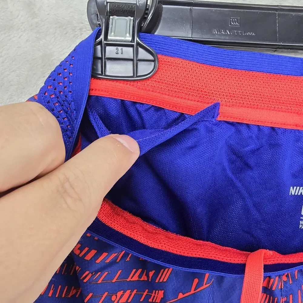 Nike AeroSwift 5” Running Shorts Mens Medium Blue Red Geometric 800285-455